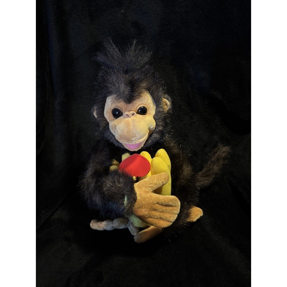 Vintage 2002 I Love You Bunches Monkey Holding Bananas KVIP Plush Stuffed Toy